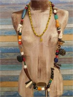 ORNATE CEREMONIAL AFRICAN TRADE BEADS ROCK STONE L