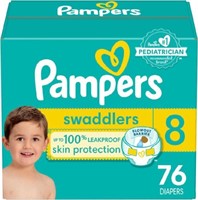 76-Pk Size 8 Pampers Swaddlers Diapers