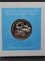 United Nations Commemorative Sterling Silver Medal