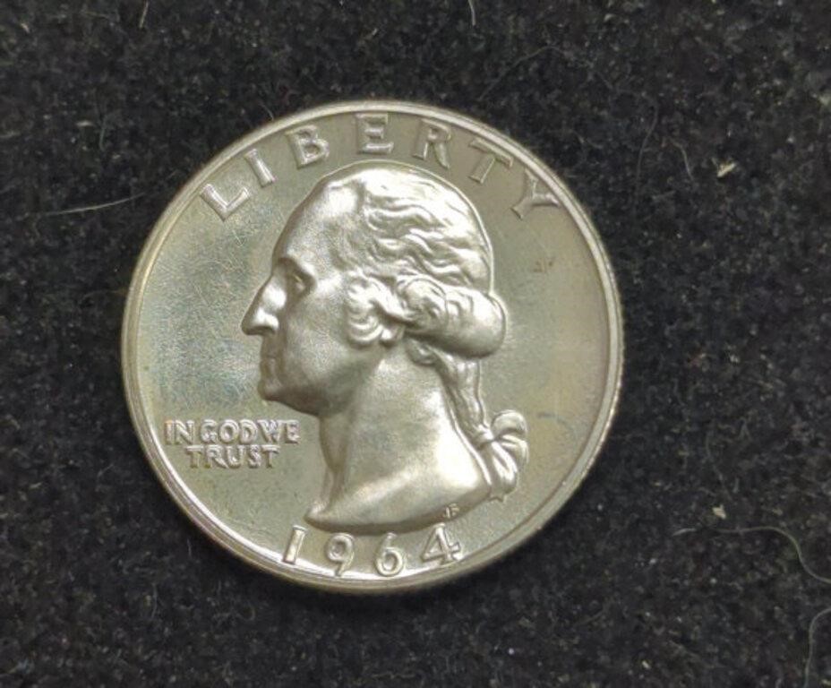 Proof 1964 Washington Silver Quarter coin