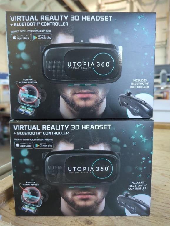 Two Utopia 360 Virtual Reality 3D Headsets
