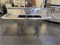 New 3 Comp Sink 60” tubs are 10” x 14” x 10” deep