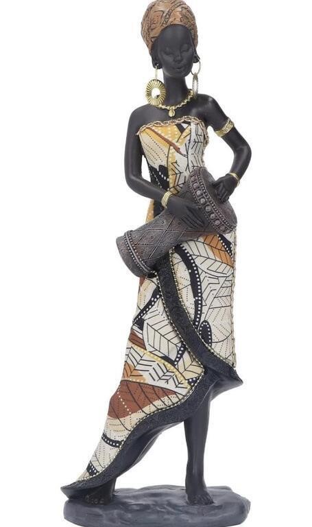 AFRICAN DRUM STATUE,12 INCH