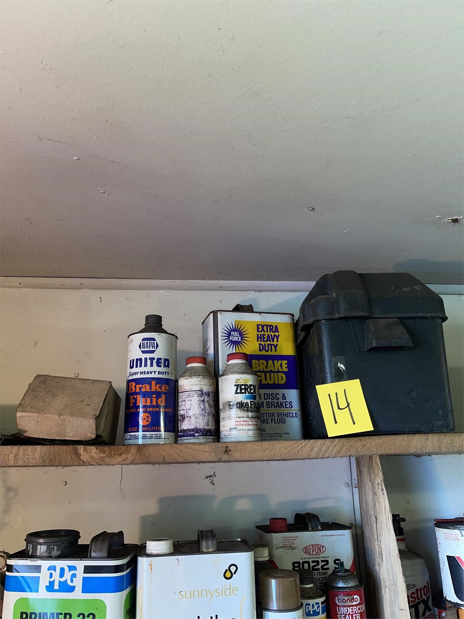 garage items contents of 1 shelf