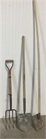 Antique Pitch Fork & Shovel& Extension Tool