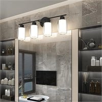 Aipsun 4 Lights Bathroom Light Fixture Black Vanit