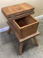 WOODEN LIFT TOP END TABLE