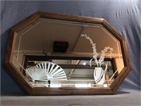 Gorgeous Wall Hanging Mirror W/Flower & Fans