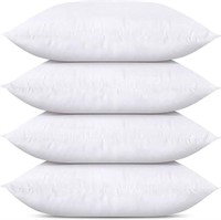 Set of 4 White Throw Pillows