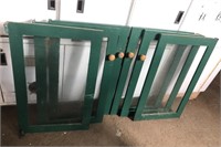 Set Of 18x29Inch Green Painted Cupboard Doors