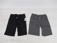 2-Pk Levi's Boy's LG Short, Black and Grey Large