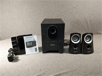An electronics/speaker lot with three Logitech
