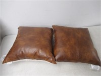 (2) 22"x22" StudioChic Decorative Cushion, Brown