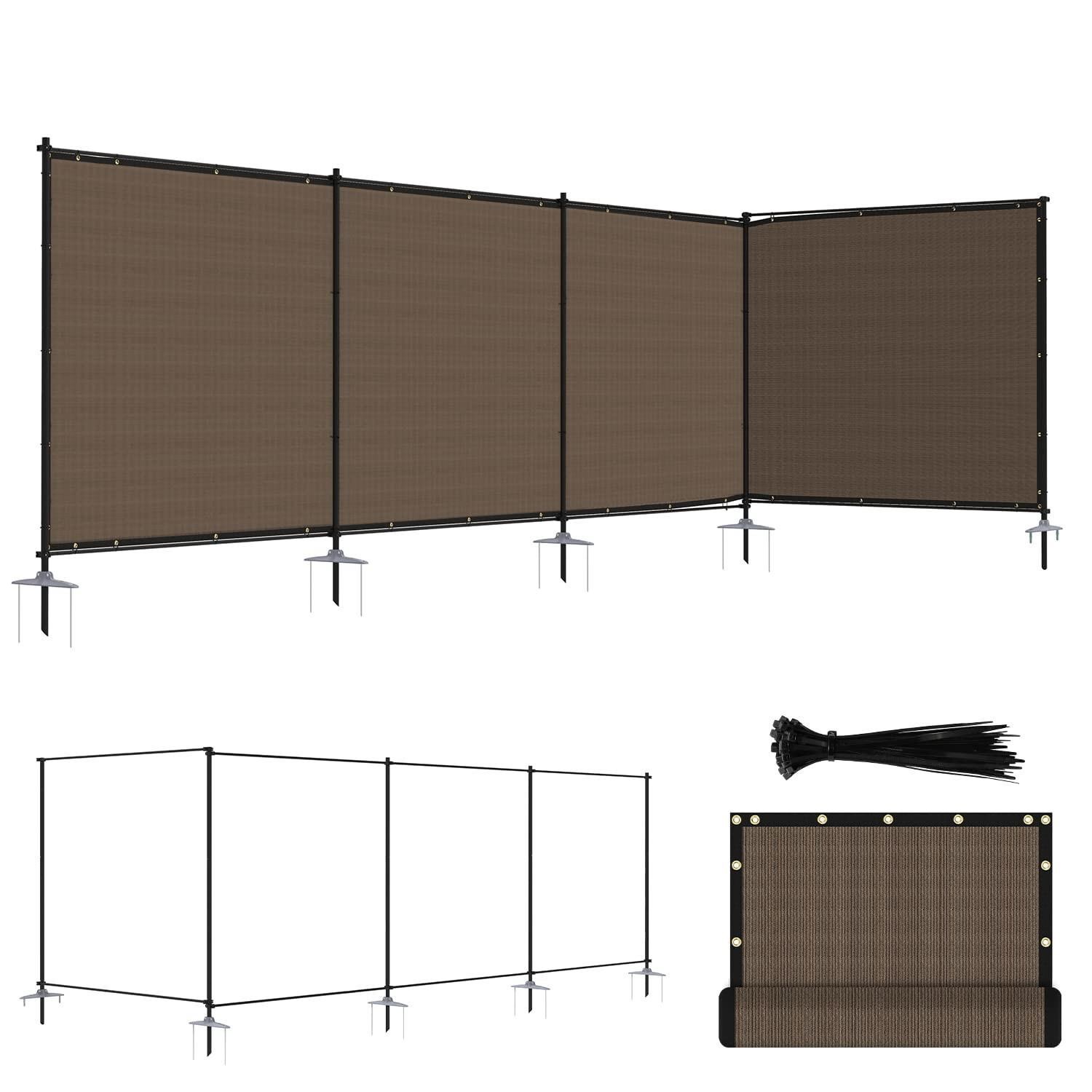 ECOOPTS 5'Hx24'L Privacy Fence Set with Poles and