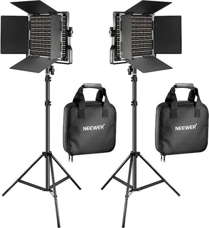 2-Pk Neewer Bi-color 660 LED Video Light and Stand