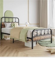 ZGEHCO, BLACK TWIN SIZE METAL BED FRAME WITH WOOD