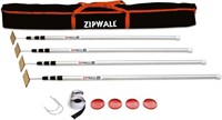 4-Pk ZipWall 12'/3.6-Meter Spring-Loaded Poles for