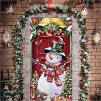 Christmas Snowman Door Cover - 70.9 x 35.4 in