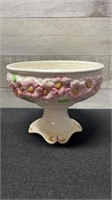Vintage Relpo Floral Ceramic Pedestal Bowl/ Plante