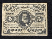 1863 FIVE CENT FRACTIONAL CURRENCY NOTE