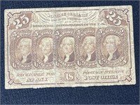 1862 TWENTY-FIVE CENT U.S. POSTAGE