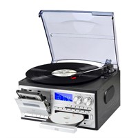 MUSITREND 9 in 1 Record Player with External Speak
