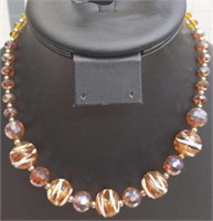 18 safari Murano glass beaded necklace