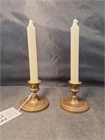 Brass Made In India Candlestick Holders x2
