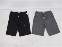 2-Pk Levi's Boy's LG Short, Black and Grey Large