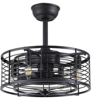 CAGED CEILING FAN WITH LIGHTS