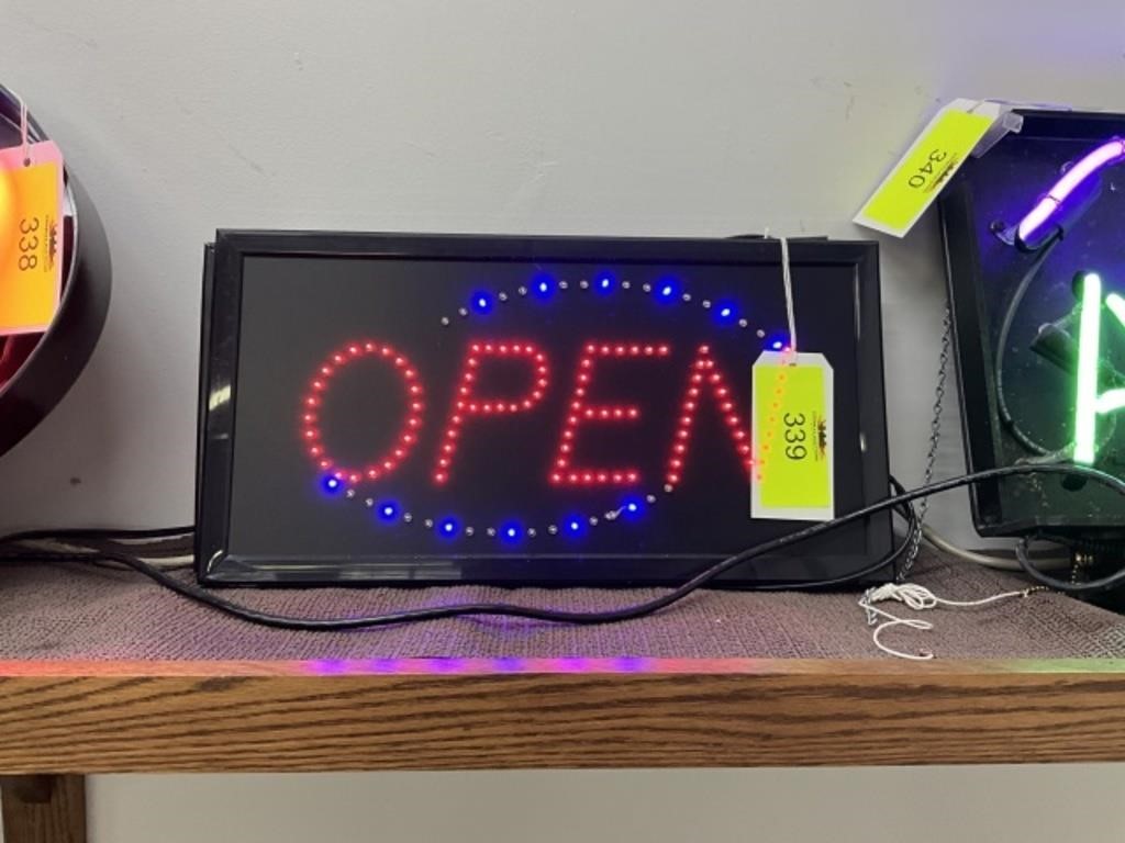2 Neon Open Signs, 1 Lightly Damaged