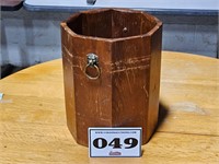 vintage wooden trash can