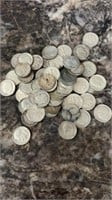 40 mixed year Roosevelt dimes under 1964