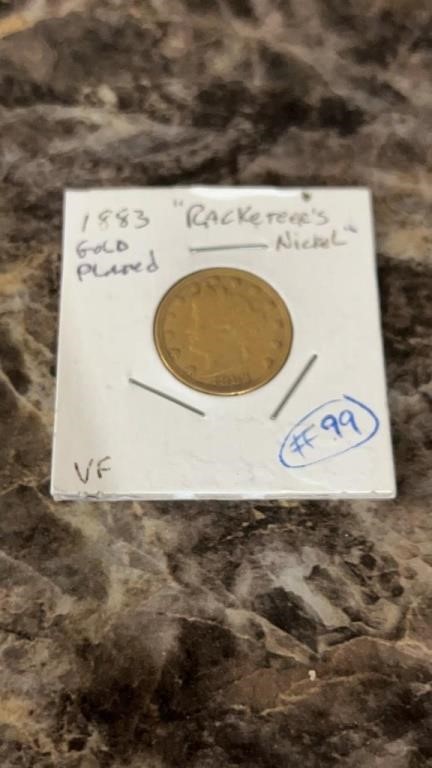 1883 Gold Plated Racketeer’s Nickel
