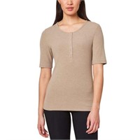 Mondetta Women's XL Short Sleeve Henley Shirt,