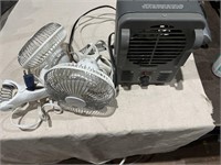fans and electric and an electric heater