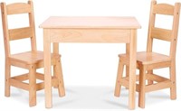 Melissa & Doug Solid Wood Table and 2 Chairs Set -