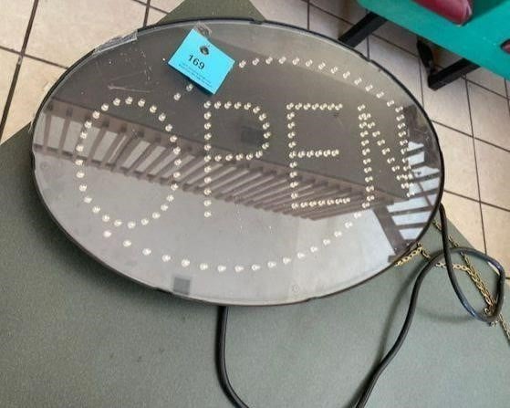 Lighted Open sign 21" x 13" with hanging chain