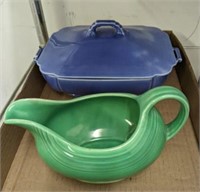 FIESTA GRAVY BOAT, UNMARKED COVERED BOWL