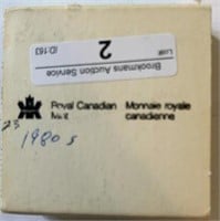 1980 Royal  Cnadian Dollar Polar Bear Silver