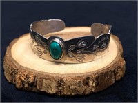 Vintage Native American Style Sterling Cuff