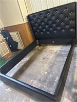 Queen Black Padded Bed Frame
