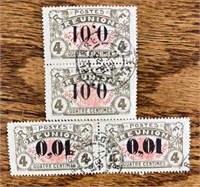 Reunion Island Stamps 1917 Four Rare Overprint