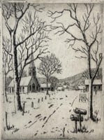 "Milford Church" James Swann Etching