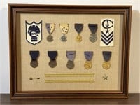 Framed Culver Military Academy Badges