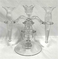 Four Piece Vintage Clear Glass 3-Candle Holder Can