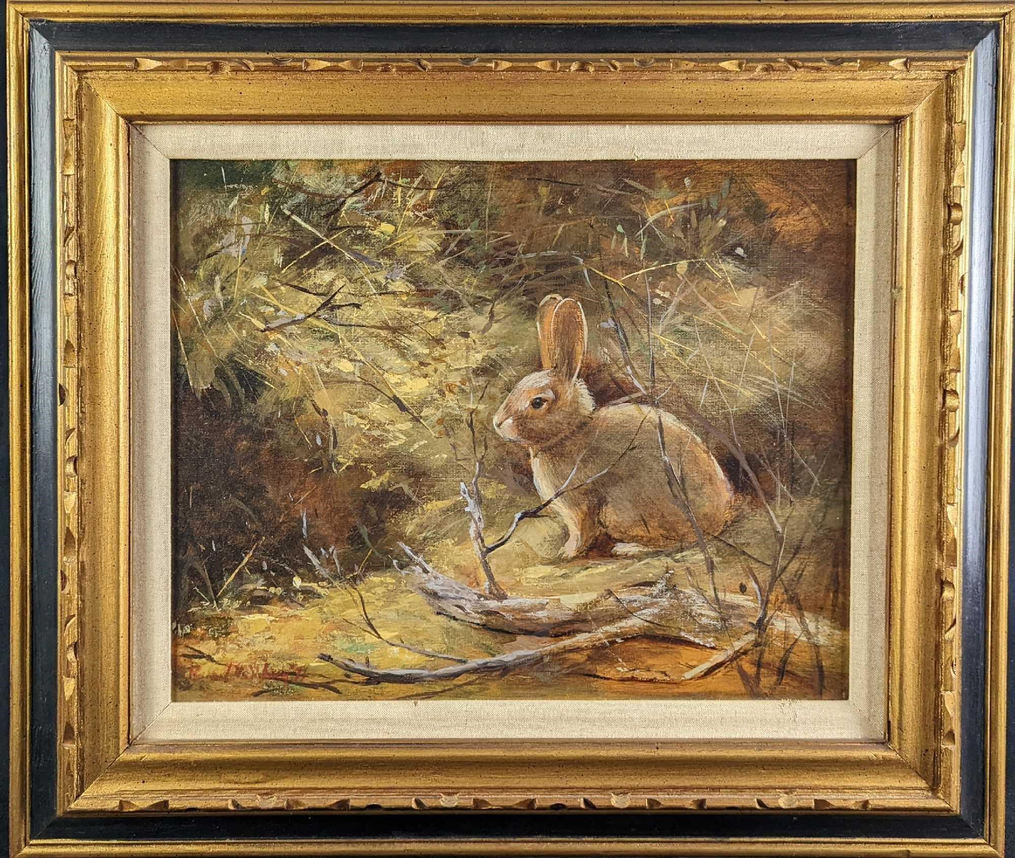 JB Vintage Framed Acrylic On Panel Hare