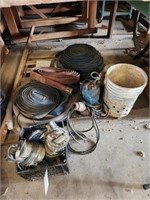 GROUP OF VARIOUS SUMP PUMPS AND HOSES
