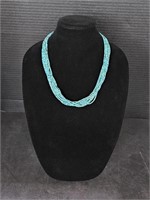 (F) Beaded Turquoise Necklace 24".