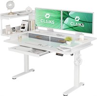 Claiks Electric Standing Desk with Storage Shelves